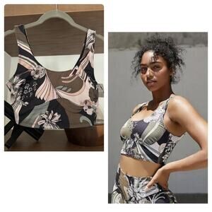 Free People Wave Crush Sports Bra in Black Combo